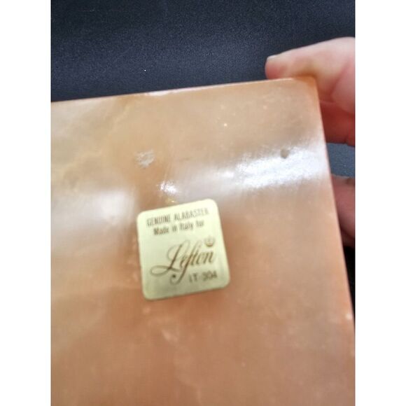 Lefton Alabaster‎ And Gold Rim Trinket Box Made In Italy - Picture 10 of 10